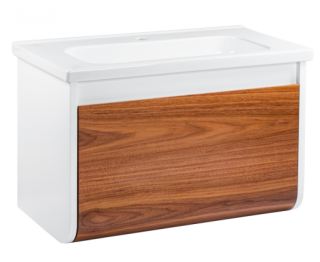 Подвесная тумба под раковину Veedi Vision VSN800T-CR 80см белый/дуб орех